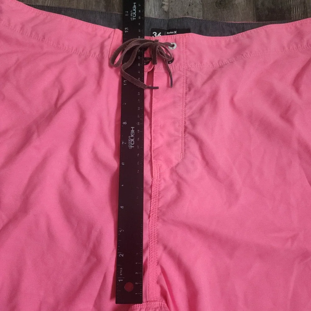 Hurley Board Shorts Mens 36 Pink Swim Trunks Surf Beachwear Logo Pocket Cord Hot